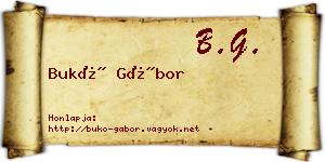 Bukó Gábor névjegykártya