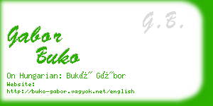 gabor buko business card